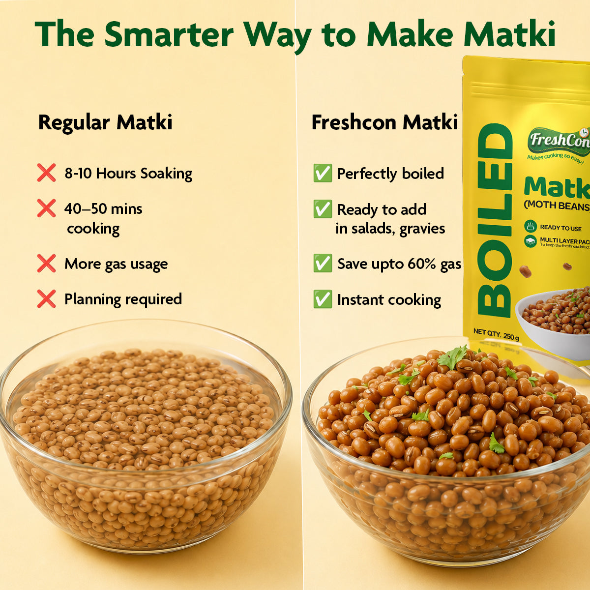 Ready-to-Cook Boiled Matki (Moth Beans) | No Preservatives