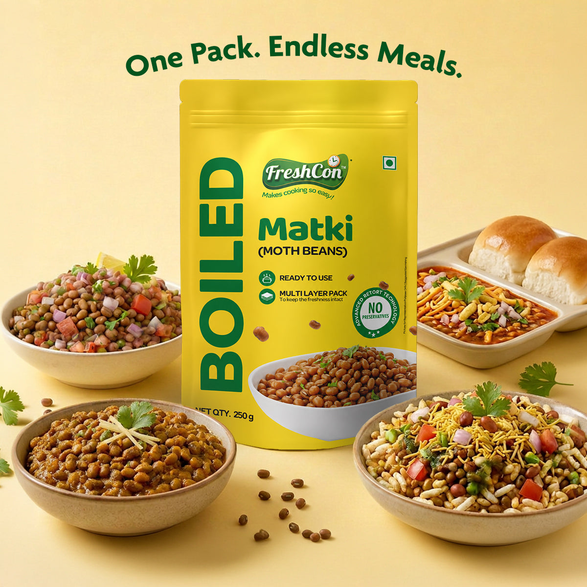 Ready-to-Cook Boiled Matki (Moth Beans) | No Preservatives