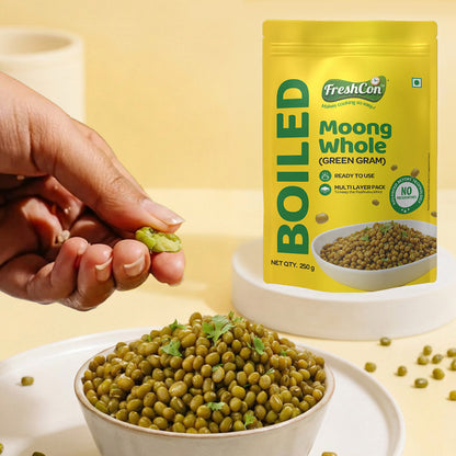 Ready-to-Cook Boiled Whole Moong (Green Gram) | No Preservatives