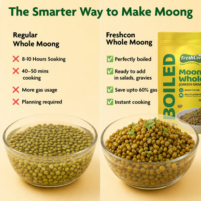Ready-to-Cook Boiled Whole Moong (Green Gram) | No Preservatives