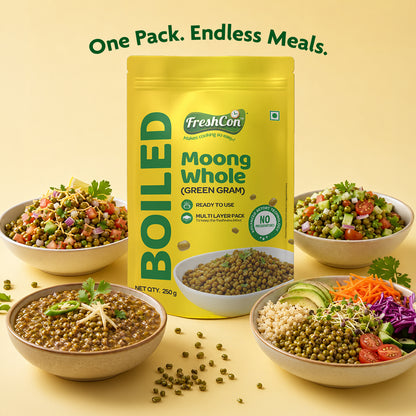Ready-to-Cook Boiled Whole Moong (Green Gram) | No Preservatives