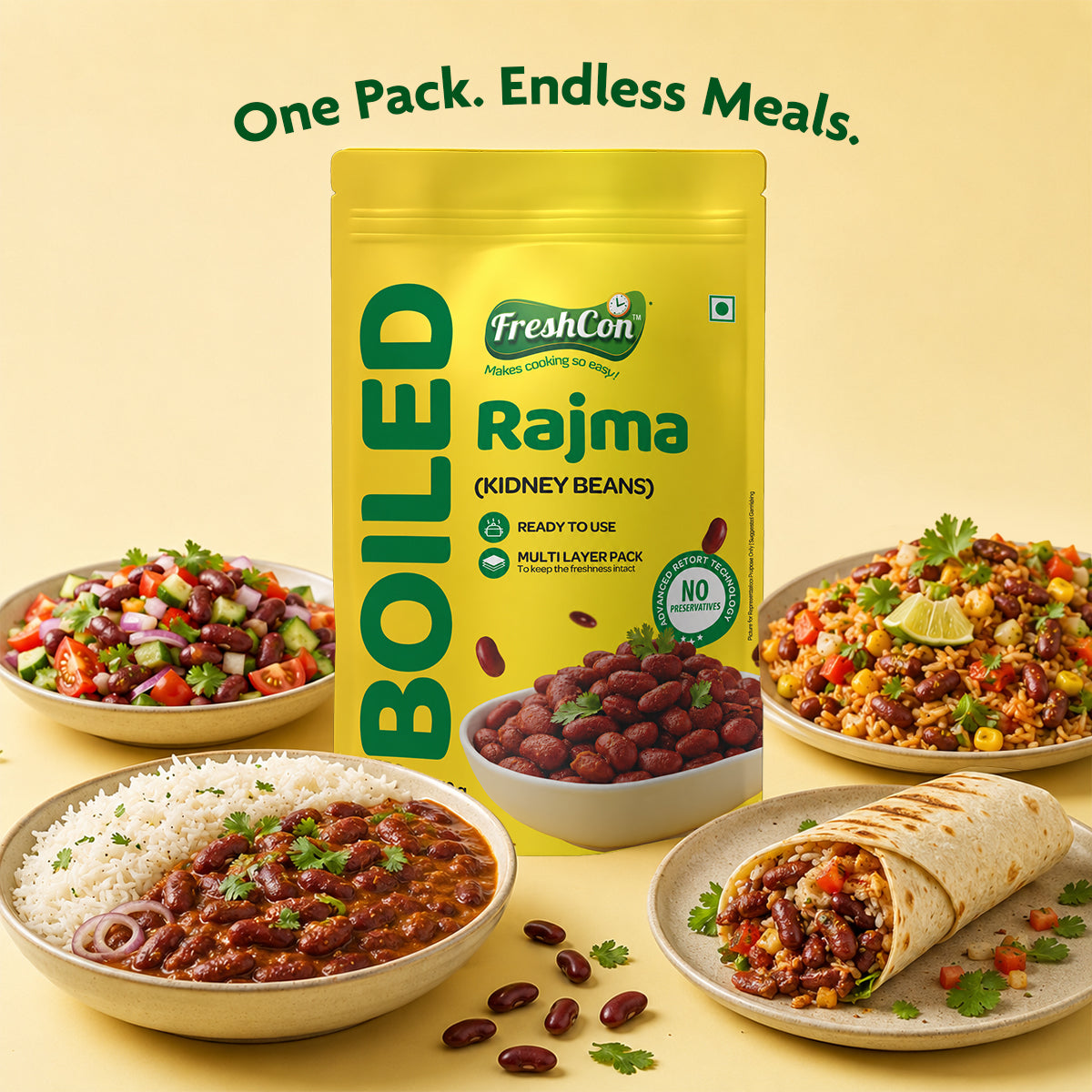 Ready-to-Cook Boiled Rajma (Kidney Beans) | No Preservatives