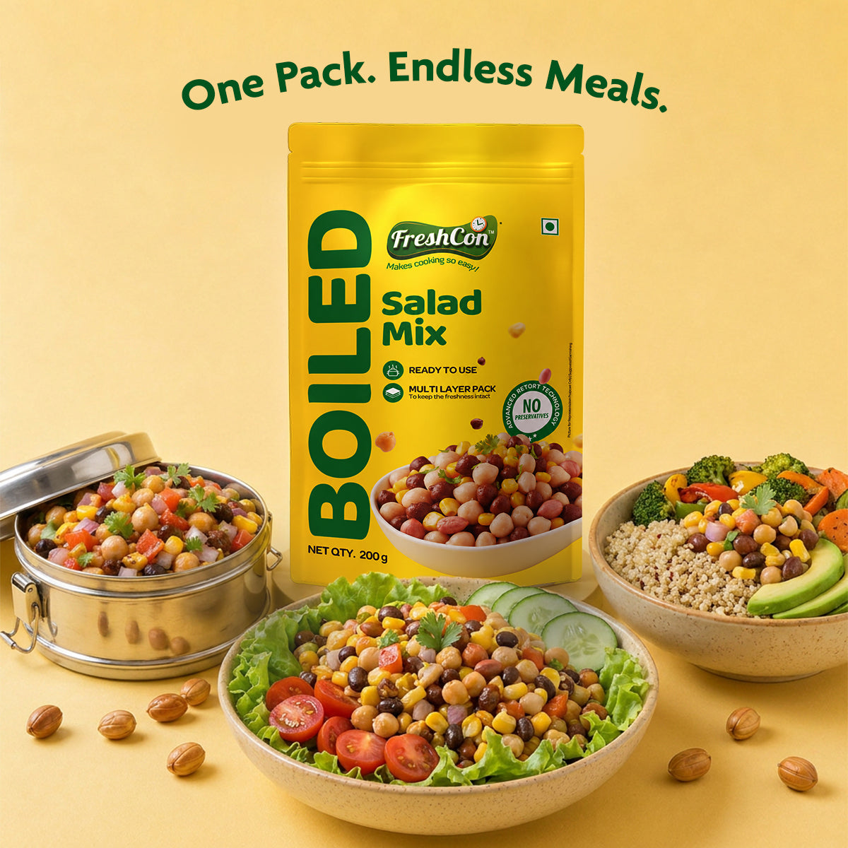 Ready-to-Cook Salad Mix (Boiled Peanuts, Kala Chana, Sweet Corn & Kabuli Chana)