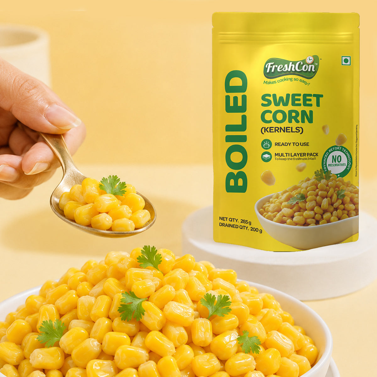 Ready-to-Eat Sweet Corn | Perfectly Boiled | No Preservatives