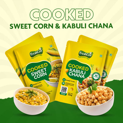 Sweet Corn & Kabuli Chana Combo | Pre-Cooked Ingredients | Ready-To-Use