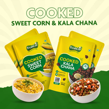 Sweet Corn & Kala Chana Combo | Pre-Cooked Ingredients | Ready-To-Use