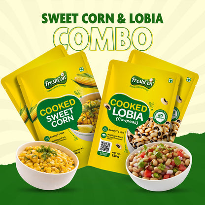 Sweet Corn & Lobia Combo | Pre-Cooked Ingredients | Ready-To-Use