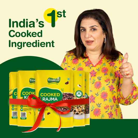 Trial Pack - Cooked Kabuli Chana, Rajma, Kala Chana, White Peas & Lobia | 250g Packs