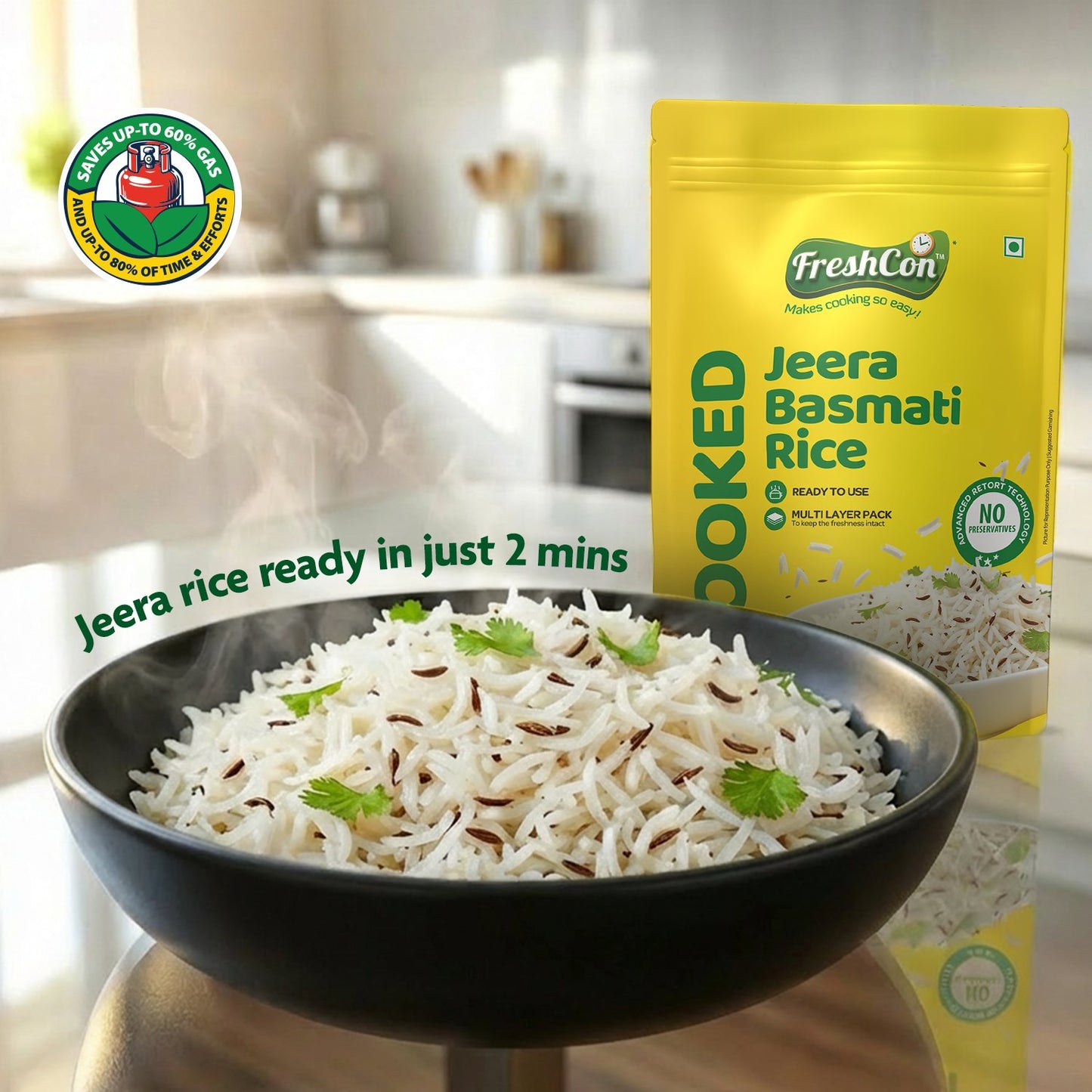 Ready-to-eat Cooked Jeera Basmati Rice | No Preservatives