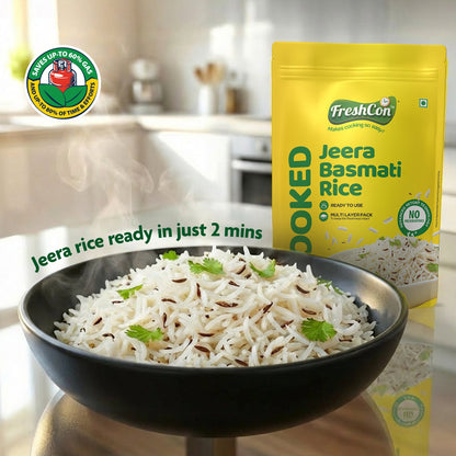 Ready-to-eat Cooked Jeera Basmati Rice | No Preservatives