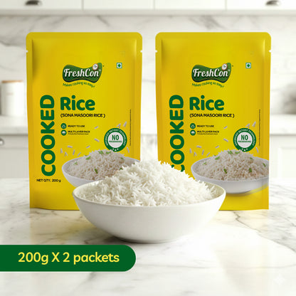 Ready-to-eat Cooked Sona Masoori Rice | No Preservatives