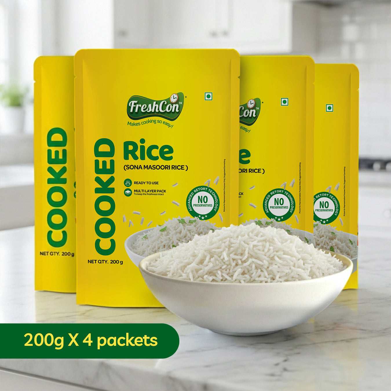Ready-to-eat Cooked Sona Masoori Rice | No Preservatives