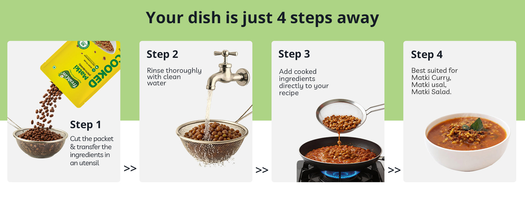 How to use Cooked Matki