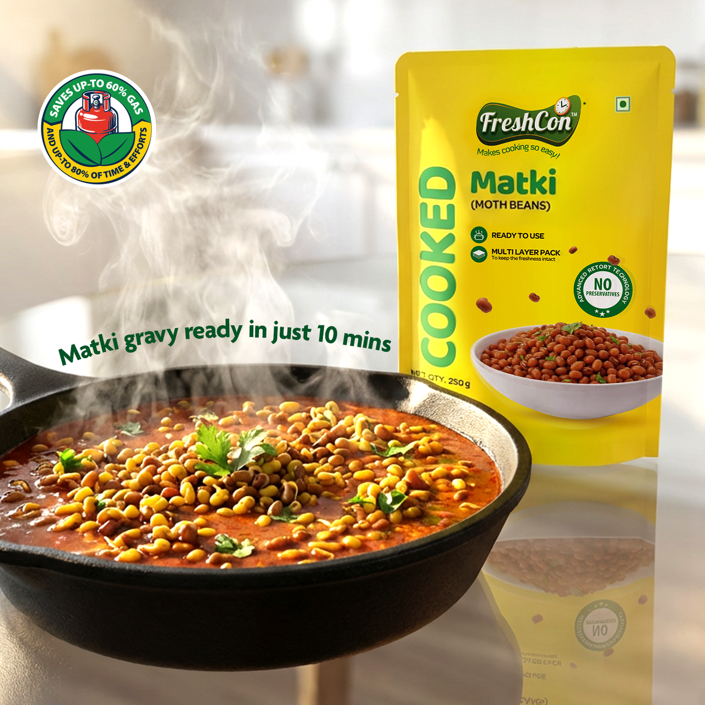 Ready-to-use Cooked Matki (Moth Beans) | No Preservatives
