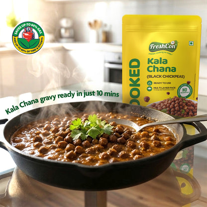 Cooked Kala Chana (Black Chick Peas)
