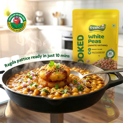 Ready-to-use Cooked White Peas (White Vatana) | No Preservatives