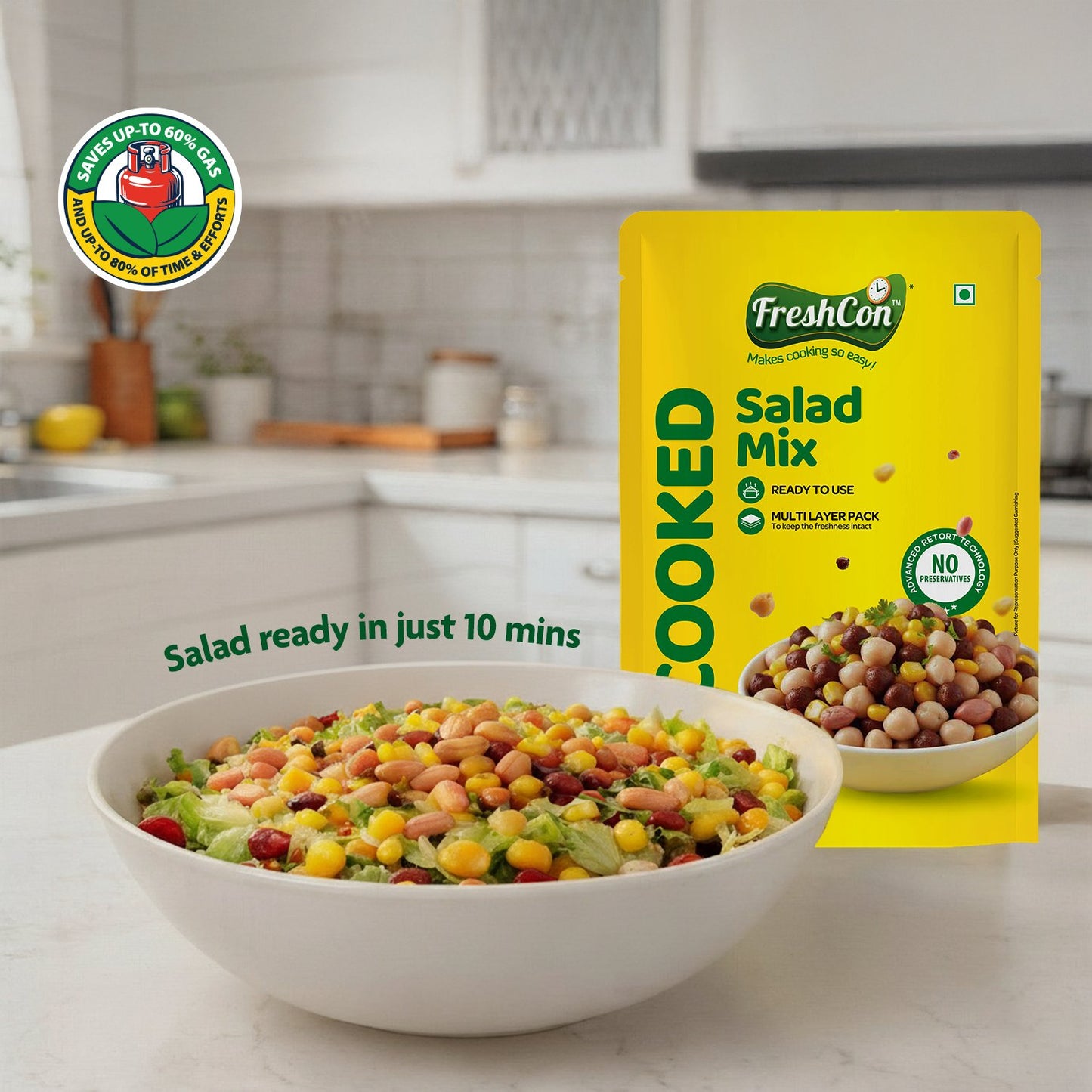 Ready-to-Cook Salad Mix (Boiled Peanuts, Kala Chana, Sweet Corn & Kabuli Chana)