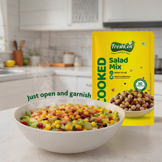 Protein-Rich Mixed Salad (Boiled Peanuts, Kala Chana, Sweet Corn & Kabuli Chana)