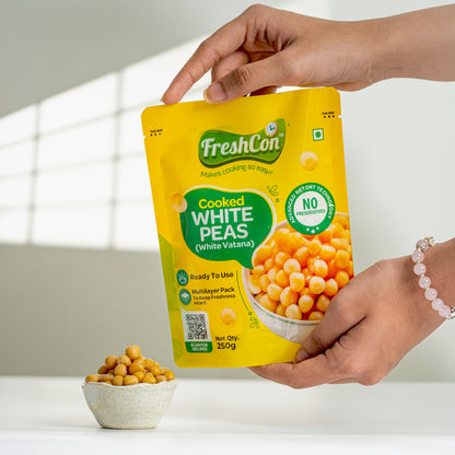 Ready-to-use Cooked White Peas (White Vatana) | No Preservatives